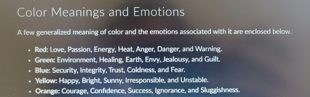 The Relationship Between Color Meanings and Emotion