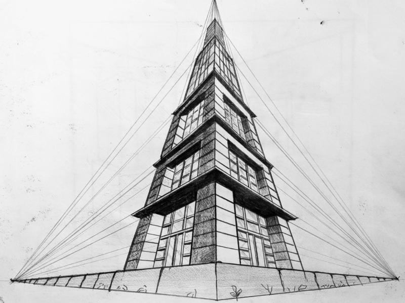 Three Point Perspective for Building
